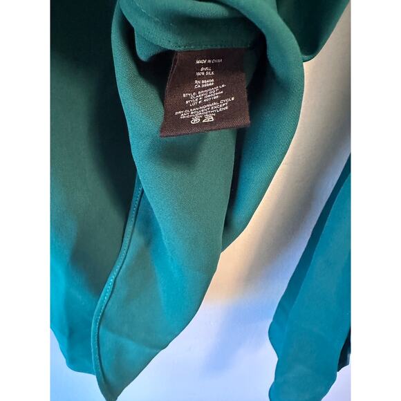 NWT Theory Bringam Top In Green Ivy Long Sleeve Blouse - Picture 5 of 6